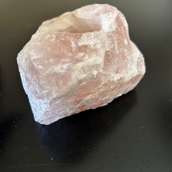 Raw Rose Quartz Tea Light Candle Holder From Brazil - Picture 5 of 14